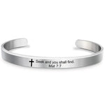Bible Verse Stainless Steel WWJD Cuff Bracelet BangleBracelet5