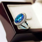 Trendy Oval Gemstones Ring - 925 Sterling SilverRing