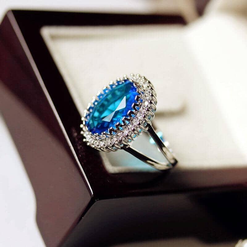 Trendy Oval Gemstones Ring - 925 Sterling SilverRing