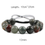 Braided/Elastic Rope Natural Bloodstone Charm BraceletBracelet12mm-Braided rope