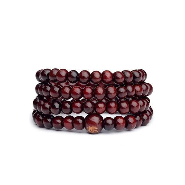 Natural Sandalwood Buddhist Meditation BraceletBraceletred