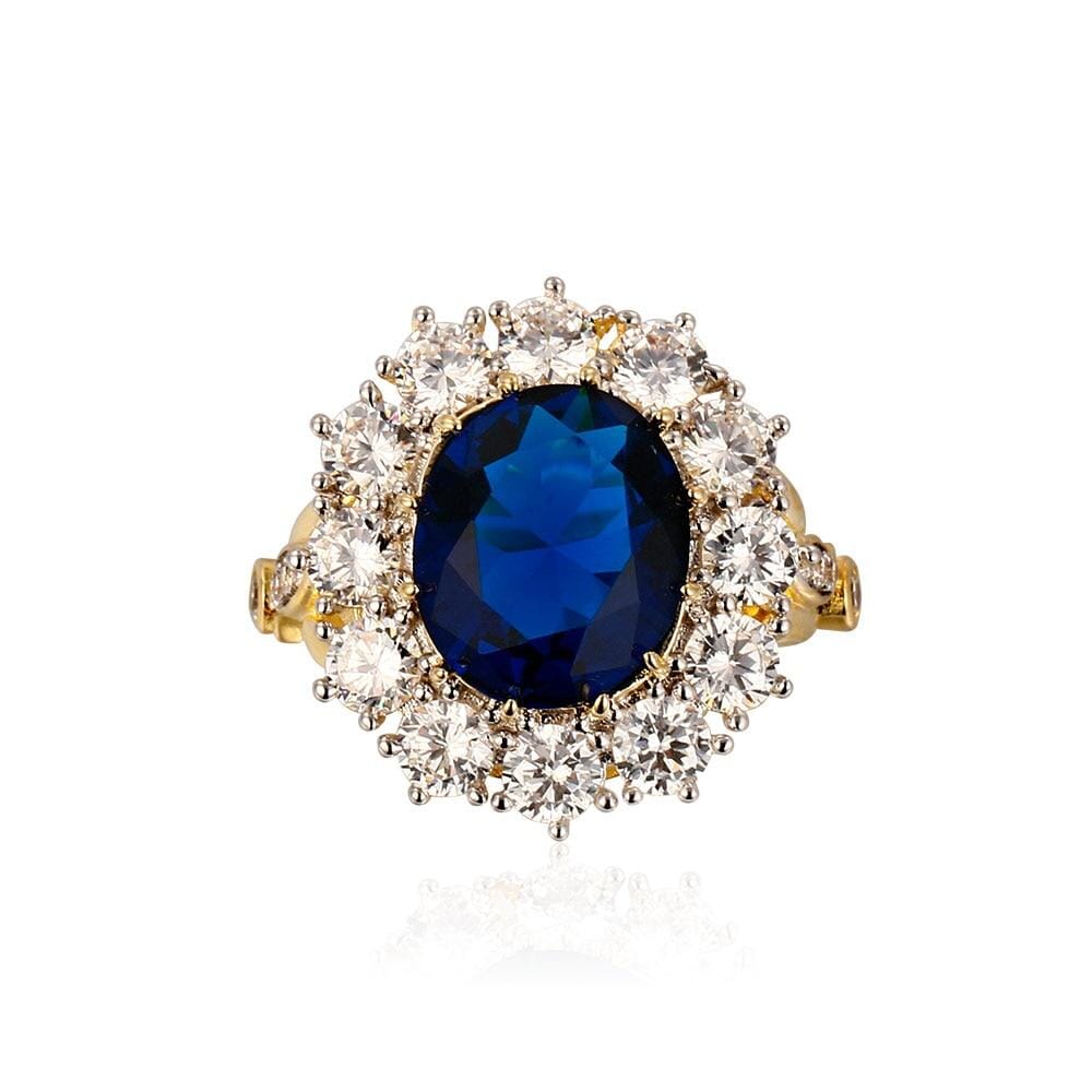 Luxury Sapphire Zircon Golden RingRing7Sapphire