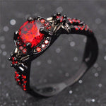 Flower Ruby Black Gold RingRing6