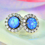 Green Fire Opal Cubic Zirconia Silver EarringsEarrings