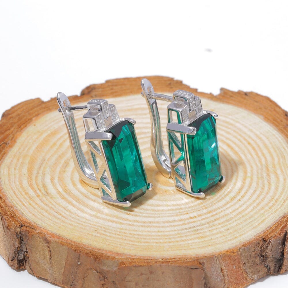 925 Sterling Silver Multicolors Stone Topaz Stud EarringsEarrings