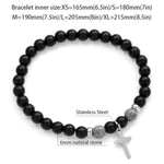 WWJD Natural Stone Cross BraceletBraceletAXS 165mm(6.5in)