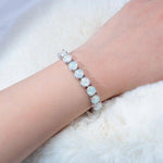 Splendid White Fire Opal Chain & Link BraceletBracelet