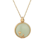 Green Jade Lotus Pendant NecklaceNecklace