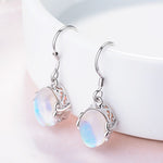 Colorful Moonstone Dangle Earrings - 925 Sterling SilverEarrings