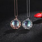 Temperament Clavicle Elegant Moonstone Pendant Necklace - 925 Sterling SilverNecklace