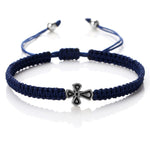 WWJD Cross Adjustable Handmade Knots BraceletBraceletnavy blue rope