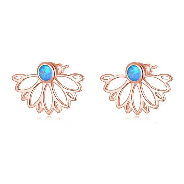 Geometric Three Color Fire Opal Stud EarringsEarrings