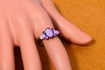 Fire Opal & Amethyst Black Gold RingRing