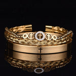 3pcs Set Stainless Steel WWJD BraceletBraceletGold Set C