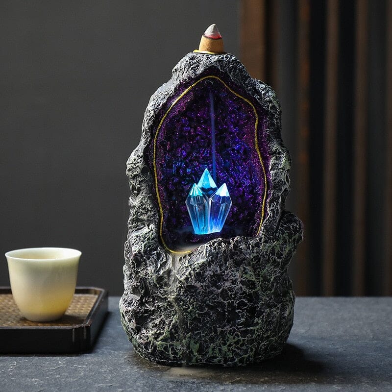 Creative Fantasy Crystal Cave LED Ornaments Backflow Incense BurnerIncense BurnerOnly Burner