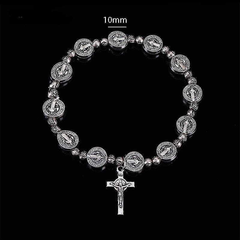 Virgin Mary WWJD Cross Exquisite Rosary BraceletBracelet