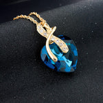 Austrian Crystal Heart PendantsNecklace