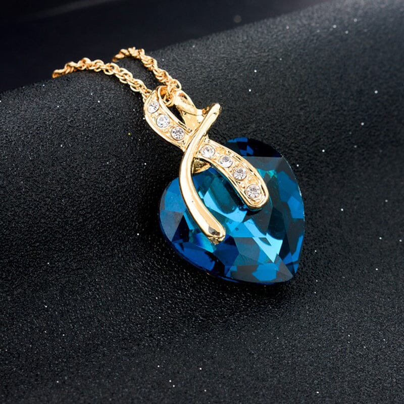 Austrian Crystal Heart PendantsNecklace