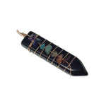 Handmade Wrap Pendulum 7 Chakra Sword PendantPendantBlack Agate