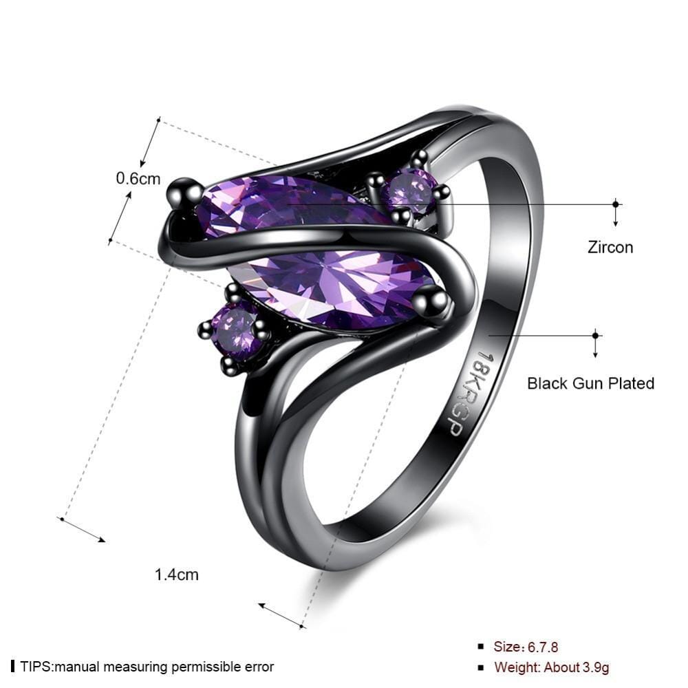 Purple Sapphire Black Gold RingRing