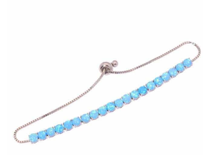 Fire Opal Silver Plated Tennis Bracelet for Women - ResizeableBracelet