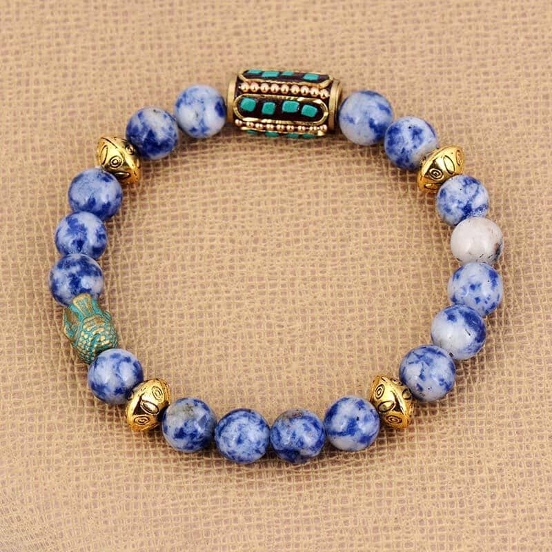 Boho Brazilian Sodalite Charm Stretch BraceletBracelet