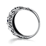 Amazing Ethnic Created Sapphire Stone Ring - 925 Sterling SilverRing