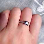 Minimalist Alexandrite Zircon Ring - 925 Sterling SilverRing