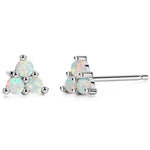 Trilateral White Fire Opal EarringsEarringsSilver
