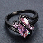 Black Gold Filled Pink Sapphire Oval RingRing