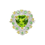 Green Heart Peridot Open RingRing