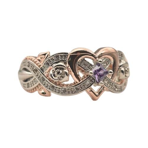 Heart Infinity Love Amethyst Ring - 925 Sterling SilverRing