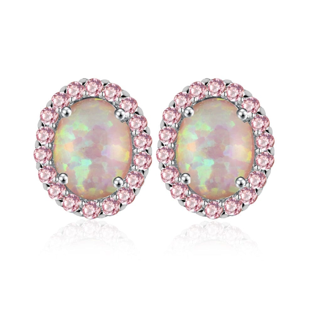 Pink Fire Opal Stud EarringsEarrings