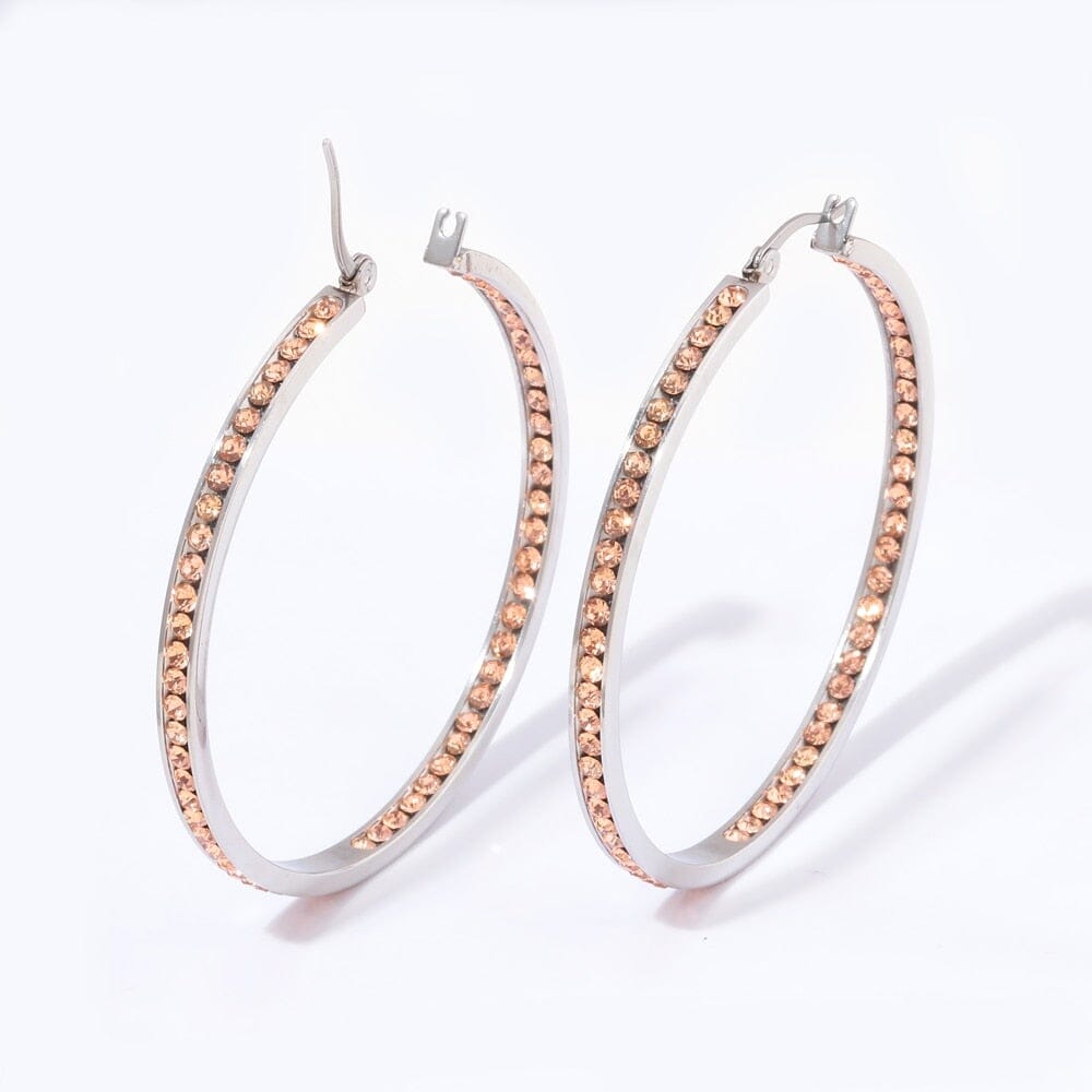 Crystal Stone Hoop EarringsEarrings