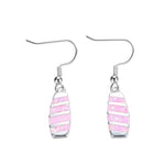 Blue White Fire Opal Bridge Drop EarringsEarringsPink