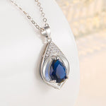 Collares Mujer Blue Sapphire Necklace - S925 Sterling SilverNecklace