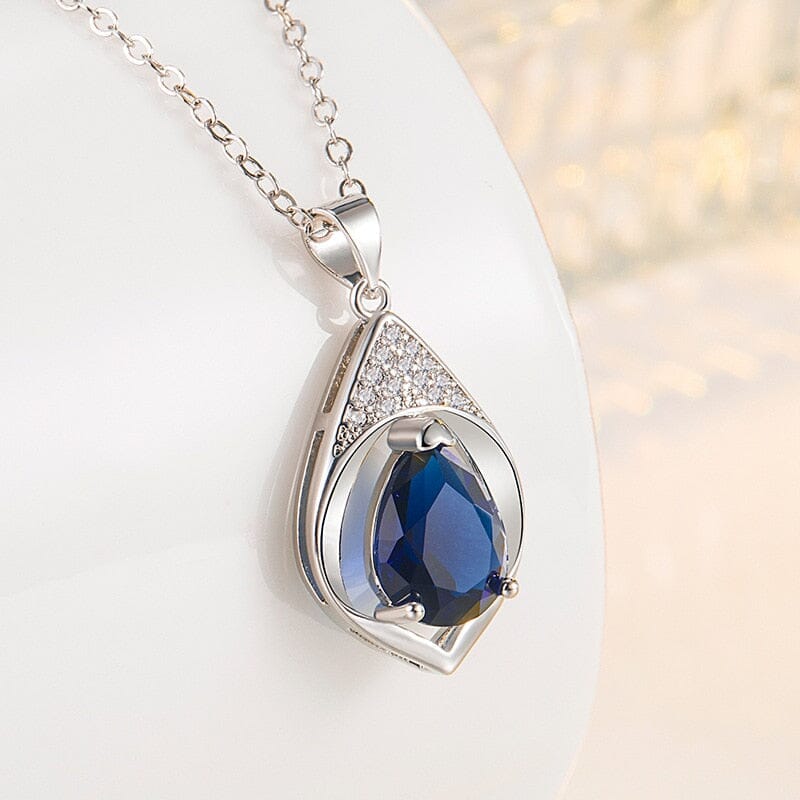 Collares Mujer Blue Sapphire Necklace - S925 Sterling SilverNecklace