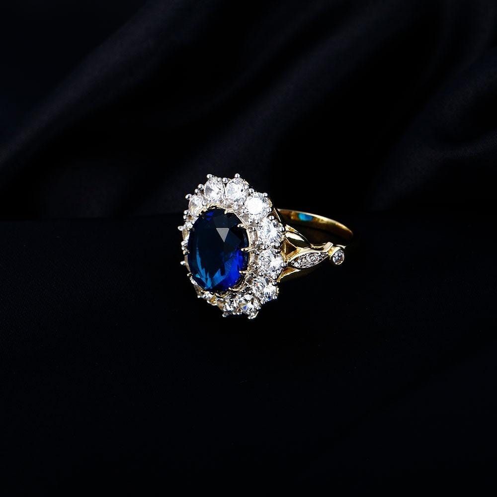 Luxury Sapphire Zircon Golden RingRing8Sapphire