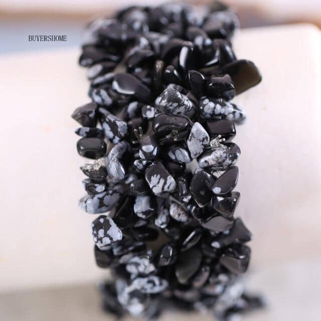 Natural Stone Multilayer BraceletBraceletSnowflake Obsidian