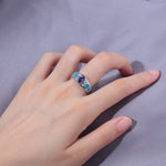 Illusion Blue and Purple Fire Opal RingRing