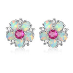White Fire Opal Stud EarringsEarringsPink