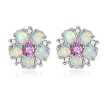 White Fire Opal Stud EarringsEarringsPurple