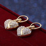 18K Gold Filled Shine Austrian Crystal Heart Necklace & Earrings SetJewelry Set