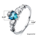 Heart Aquamarine and Crystal RingRing
