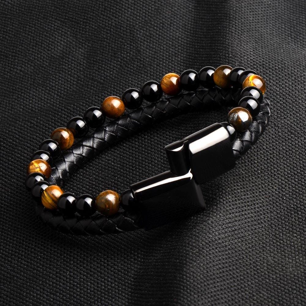 Natural Stone Genuine Leather Braided BraceletBracelet