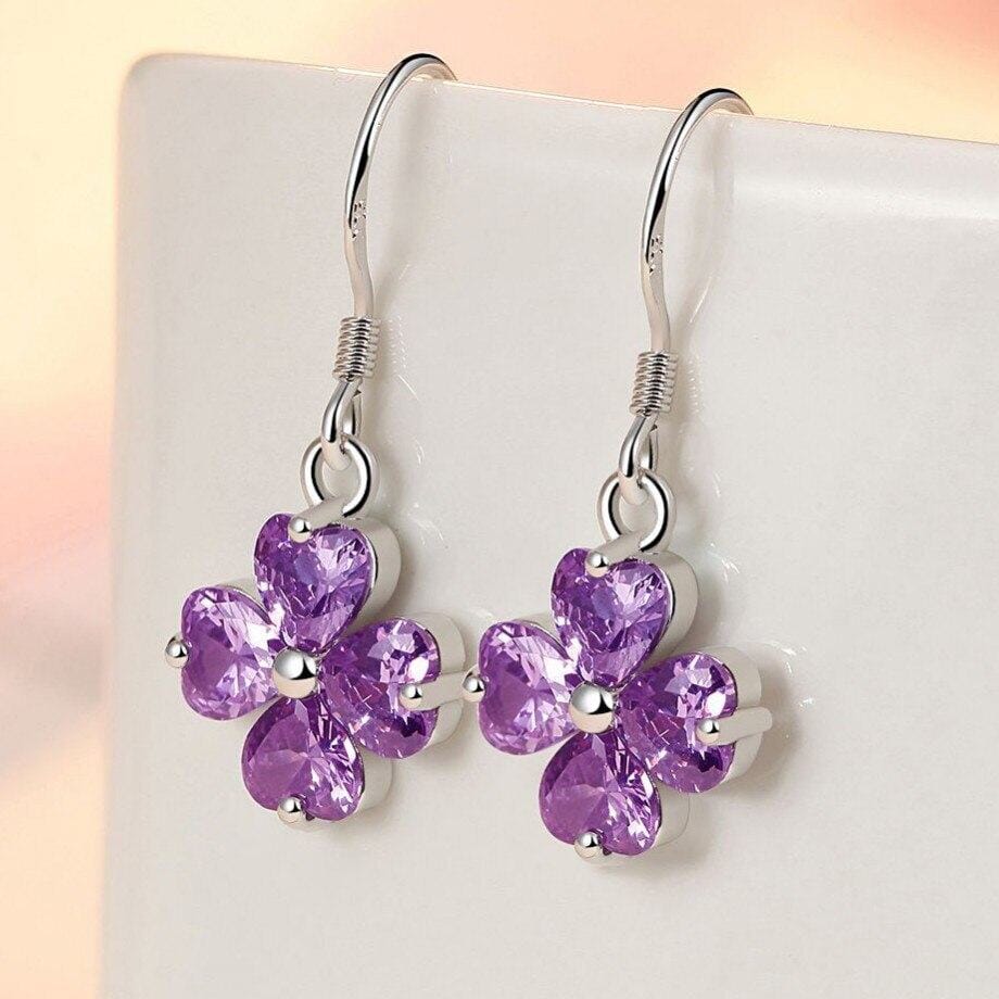 Exquisite Jade Clover Long Tassel Earrings - 925 Sterling SilverEarrings