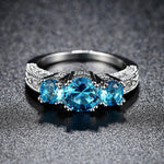 Ocean Aquamarine Silver Plated RingRing