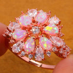 Pink Fire Opal Flower RingRing