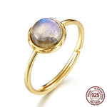 Natural Labradorite Adjustable Gold RingRing