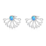 Geometric Three Color Fire Opal Stud EarringsEarrings